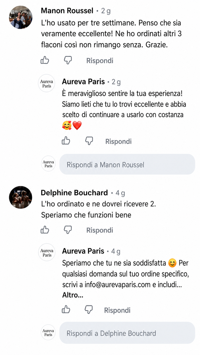 Customer comment screenshot