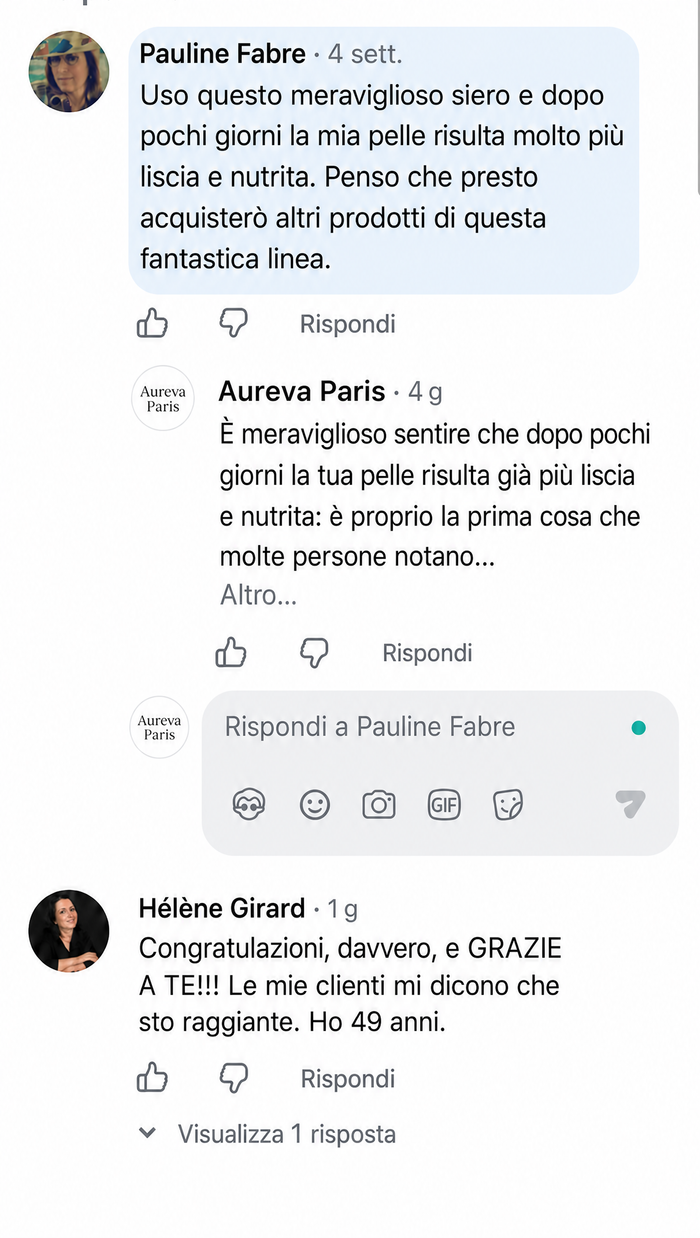 Customer comment screenshot
